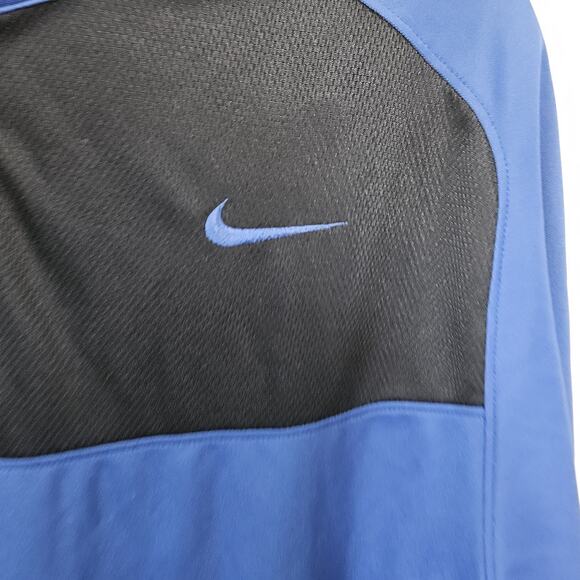 Nike Full Zip Up Men's Jogging Jacket Size Large Blue with Black Stripes - Picture 3 of 4